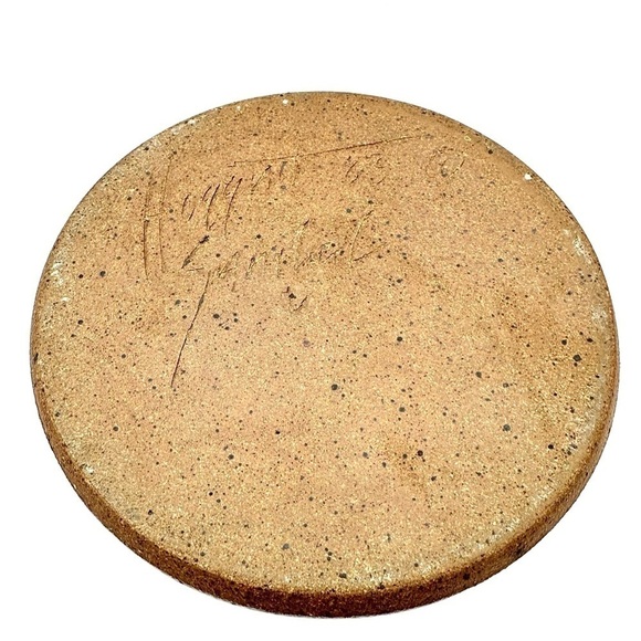 Signed Pterodactyl Art Pottery Vase Cylinder Dinosaur Bird Speckle Glaze - Picture 6 of 10